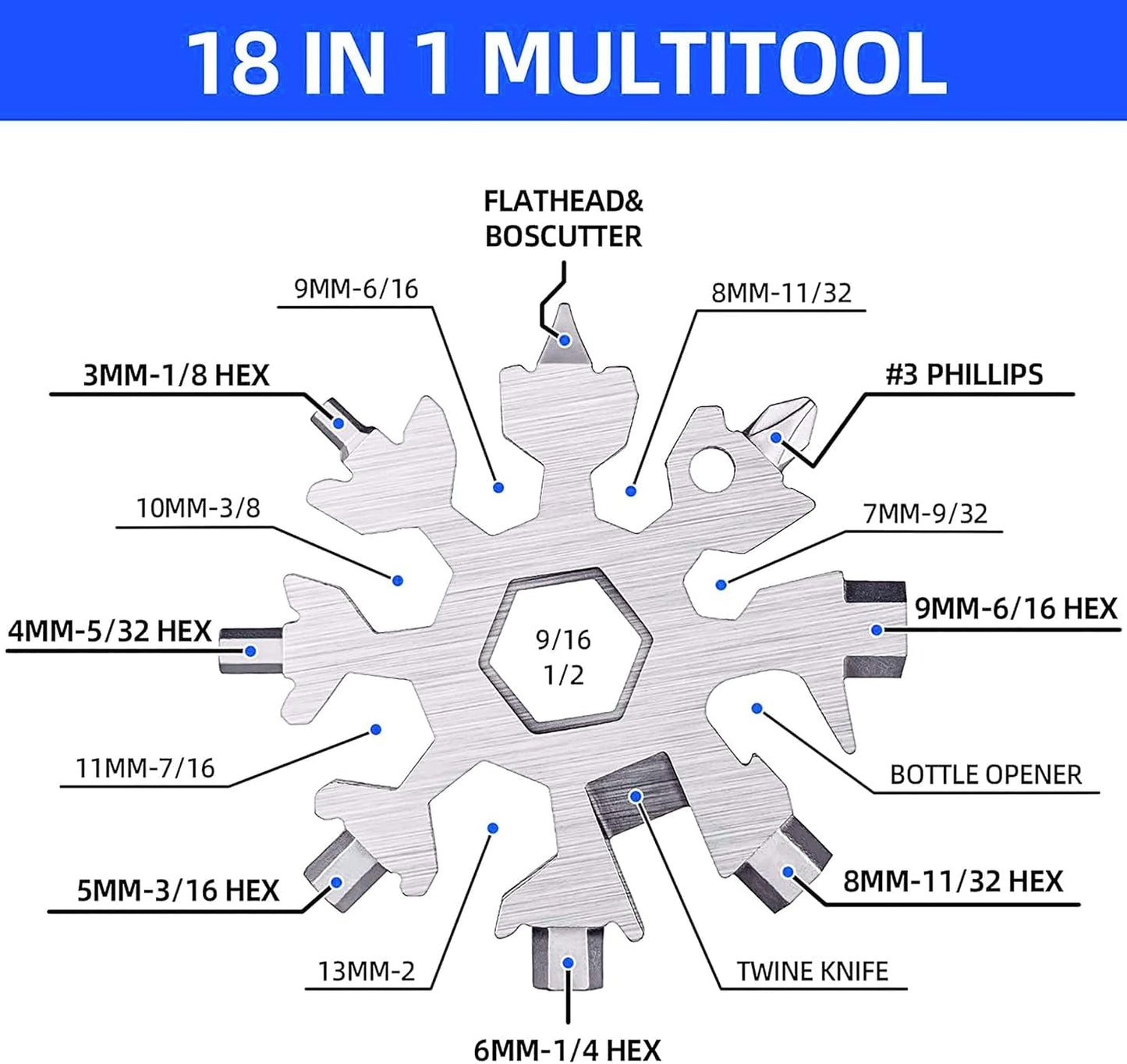 18 in 1 Multi-Purpose Snowflake Tool | 🔥BUY 1 GET 1 FREE🔥