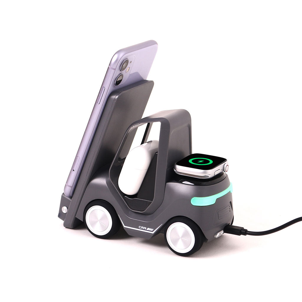 Bigsmall Charge Cruiser- 3 in 1 Wireless Charger with Clock